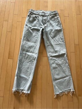 Abercrombie & Fitch The Baggy Low Rise Light Gray Wide-Leg Jeans